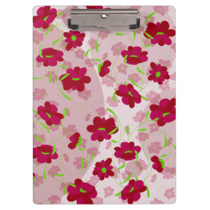 Rosa und rote Blumen - Floral Klemmbrett