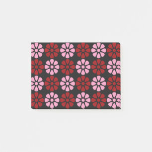 Rosa und rote Blumenmuster Post-it Klebezettel