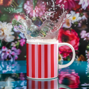 Rosa und rote Candy-Streifen Kaffeetasse