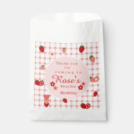 Rosa und Rote Erdbeere Erstgeburtenbeutel Geschenktütchen