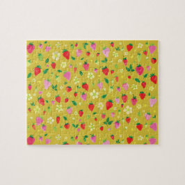 Rosa und rote Erdbeerfelder Puzzle