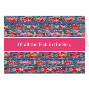 Rosa und rote Fische zum Valentinstag