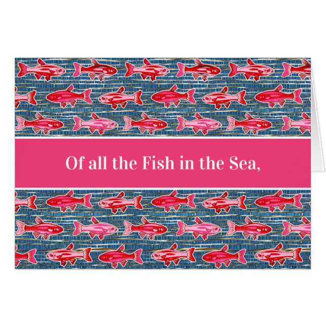 Rosa und rote Fische zum Valentinstag (Vorderseite (Horizontal))