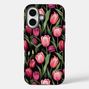 Rosa und rote florale Tulpen-Apfel iPhone 16 Hülle