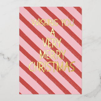 Rosa und rote Folien-Feiertagskarte Folien Feiertagskarte