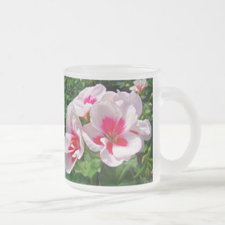Rosa und Rote Geranie Mattglastasse