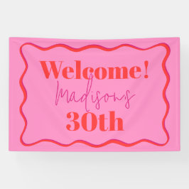 Rosa und Rote Grenze am 30. Geburtstag Banner