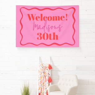 Rosa und Rote Grenze am 30. Geburtstag Banner