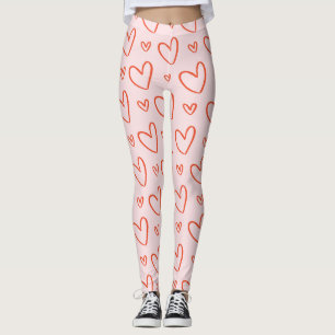 Rosa und rote Herzen Leggings