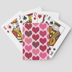 Rosa und Rote Herzen Muster Spielkarten
