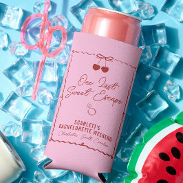 Rosa und Rote Kirsche Bachelorette Weekend Mini Selters Dosenkühler