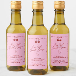 Rosa und Rote Kirsche Bachelorette Weekend Mini Weinetikett