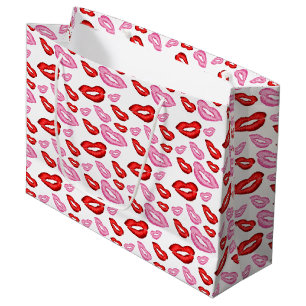 Rosa und rote Lippenstift Große Geschenktüte