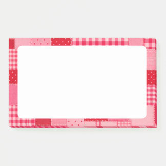 Rosa und rote Patchwork-Personalisierung Post-it Klebezettel