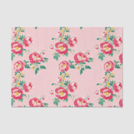 Rosa und Rote Peony Chinoiserie Blumen Seidenpapier