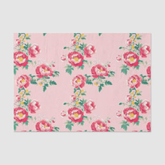 Rosa und Rote Peony Chinoiserie Blumen Seidenpapier