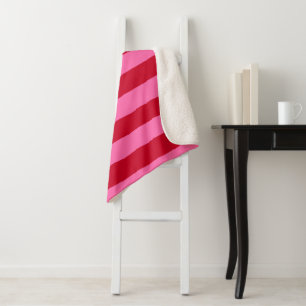 Rosa und rote Pfefferminzstreifen Sherpadecke