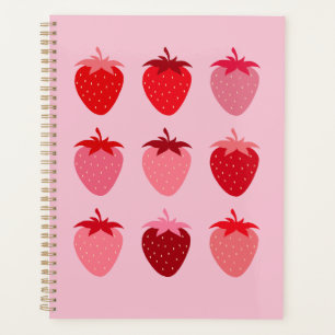 Rosa und Rote, Preppy-Ästhetische Erdbeeren Planer