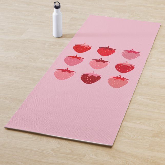 Rosa und Rote, Preppy-Ästhetische Erdbeeren Yogamatte (Beispiel)