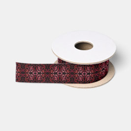 Rosa und rote Punkte und Schlängelchen-Muster auf Satinband