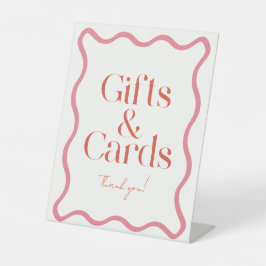 Rosa und Rote Rahmen Brautparty Geschenke & Karten Sockelschild