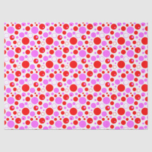Rosa und rote Retro-Kreise und Polka-Punkte Seidenpapier