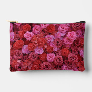 Rosa und rote Rosen Blumenmuster Zubehörtasche