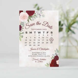 Rosa und Rote Rosen Elegante Hochzeitsskalender Bo Save The Date