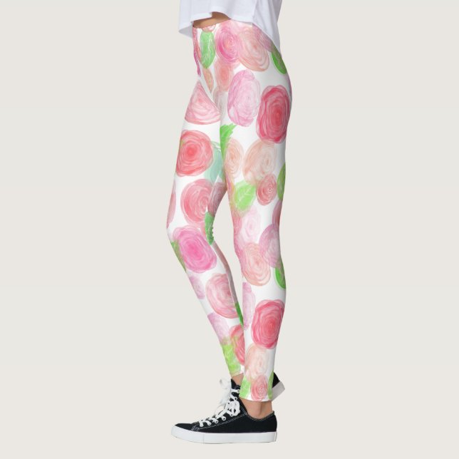 Rosa und Rote Rosen Leggings (Links)
