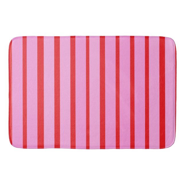 Rosa und rote Streifen Badematte (Vorderseite)