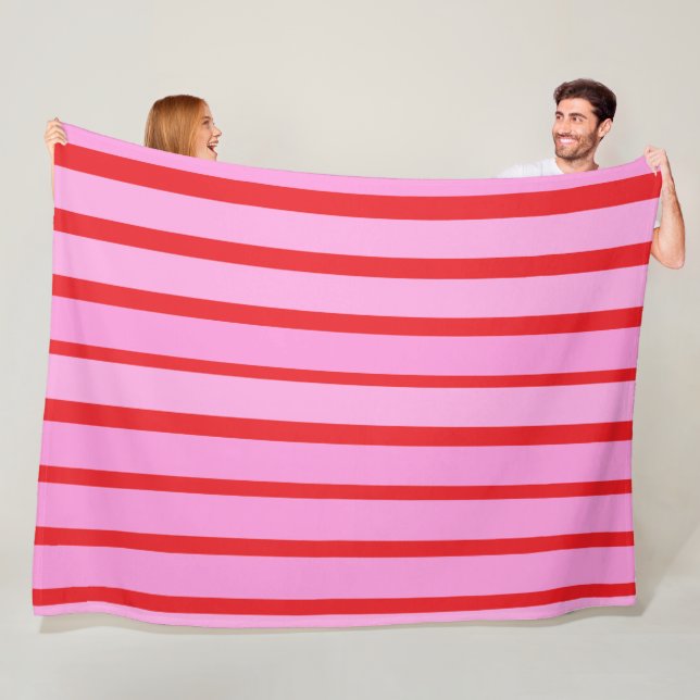 Rosa und rote Streifen Fleecedecke (Beispiel)