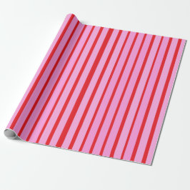 Rosa und rote Streifen  Geschenkpapier
