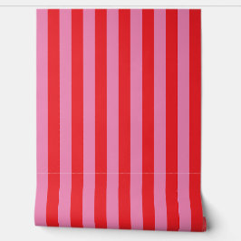 Rosa und rote Streifen Tapete