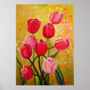 Rosa und rote Tulips Poster