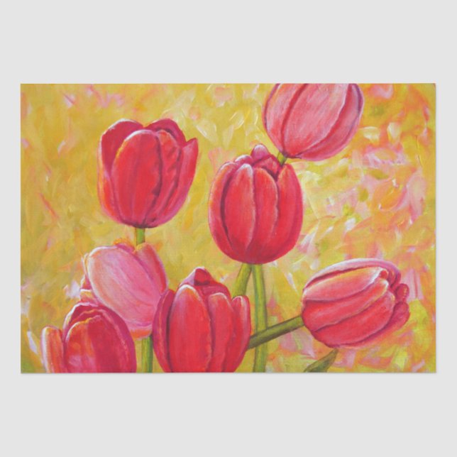 Rosa und rote Tulips Seidenpapier (Vorderseite)