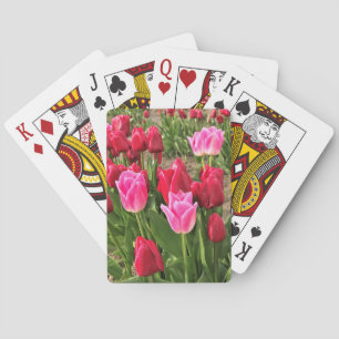 Rosa und rote Tulpen Spielkarten