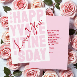 Rosa und rote Typografie Frohen Valentinstag Feiertagskarte