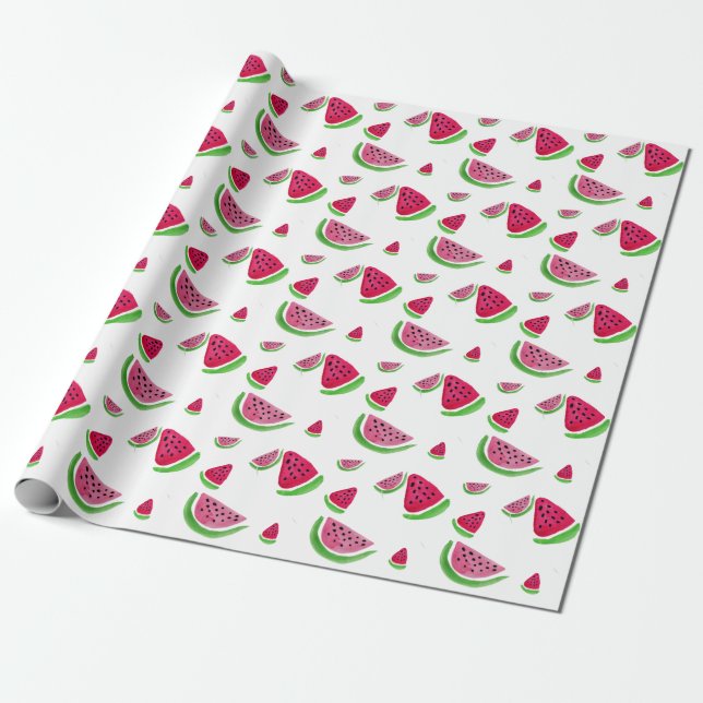Rosa und Rote Wassermelone Sommer Geburtstag Geschenkpapier (Ungerollt)