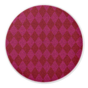 Rosa und roter Diamant Glitter Pouf Keramikknauf