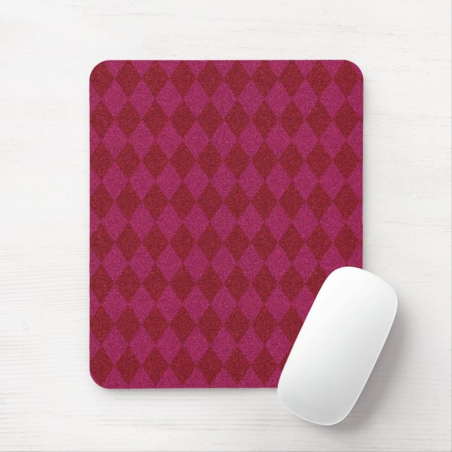 Rosa und roter Diamant Glitzer Mousepad (Mit Mouse)