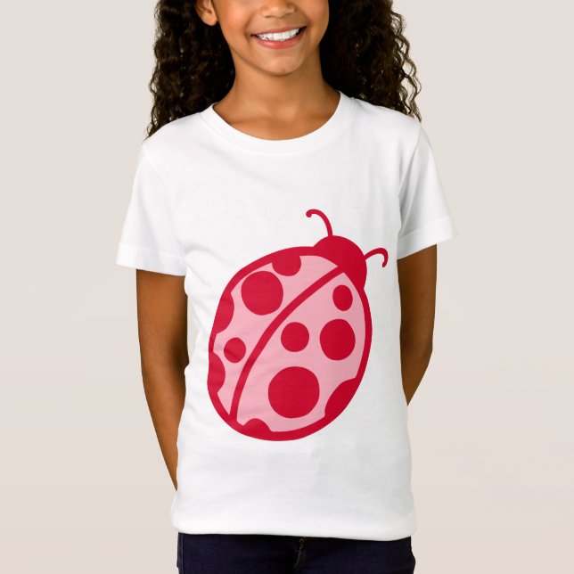 Rosa und roter Ladybug-T - Shirt (Vorderseite)