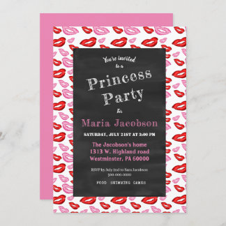 Rosa und roter Lippenstift Einladung