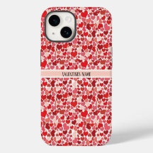 Rosa und roter Valentinstag Herz iPhone Gehäuse