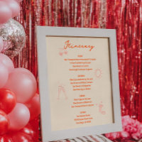 Rosa und rotes Bachelorette - Weekend - Signatur d