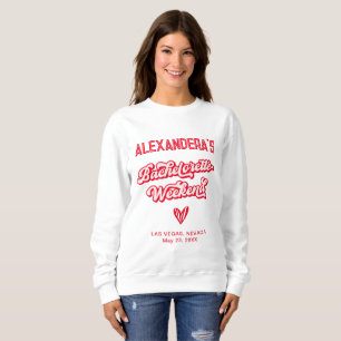Rosa und rotes Bachelorette Wochenende Party Sweatshirt