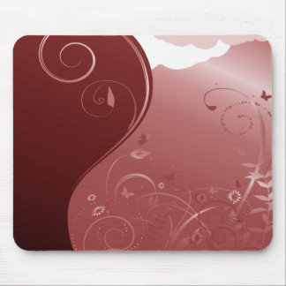 Rosa und rotes BlumenMousepad Mousepad