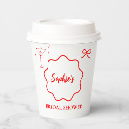 Rosa und rotes Brautparty für die Retro-Grenze Pappbecher