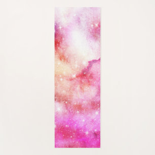 Rosa und rotes Galaxienmuster Yogamatte