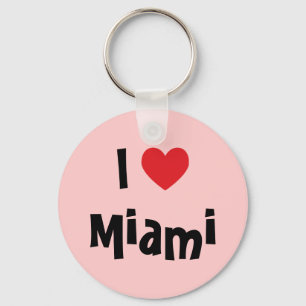 Rosa und rotes Herz Ich liebe Miami Schlüsselanhänger