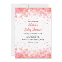 Rosa und rotes kleines Herz Baby-Party 